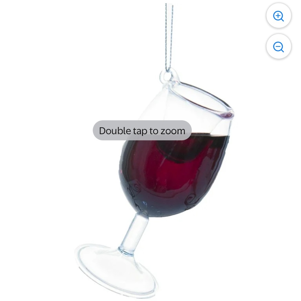 Set of 2 - Merry Merlot Wine Glass Ornaments - Picture 2 of 3